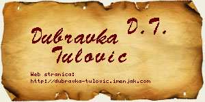 Dubravka Tulović vizit kartica